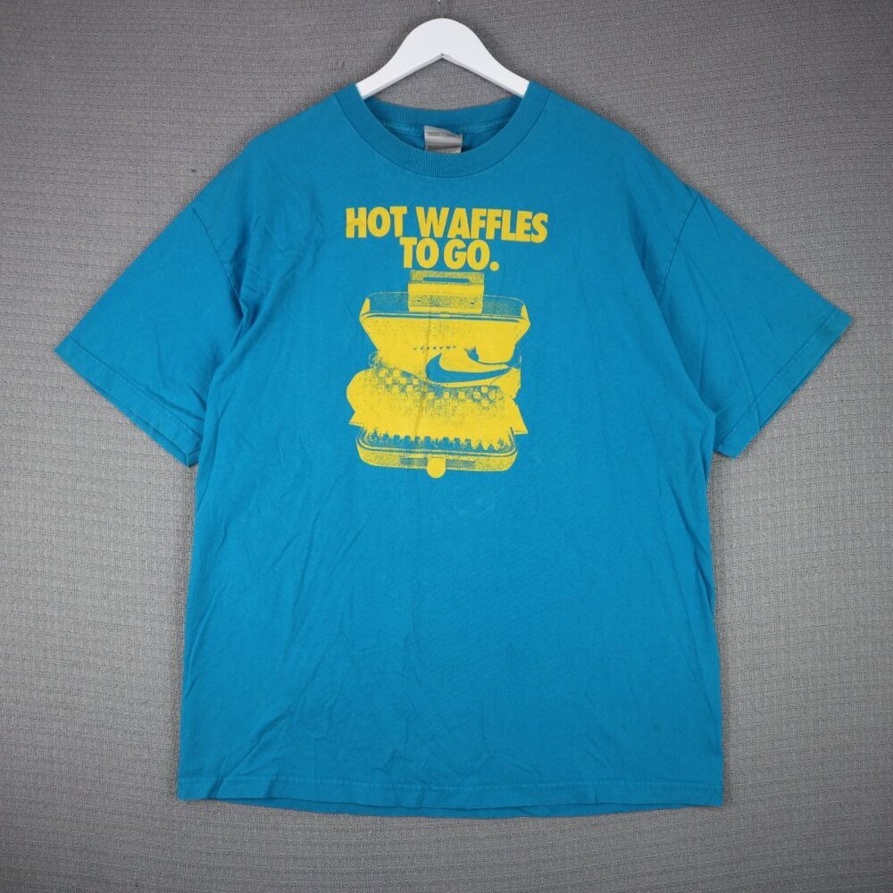 Nike Hot Waffles To Go Y2K Rare Tee Grey Tag Mens XL